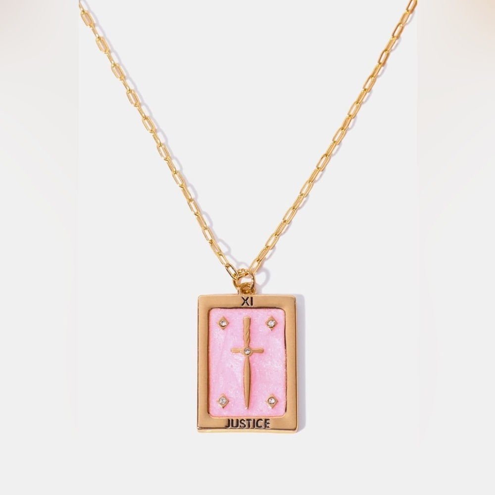 14k Tarot Card Gold Pendant Necklace